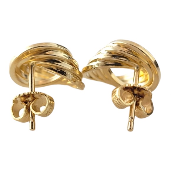 14K Yellow Gold Circle Knot Earrings #16875 - Picture 3 of 7
